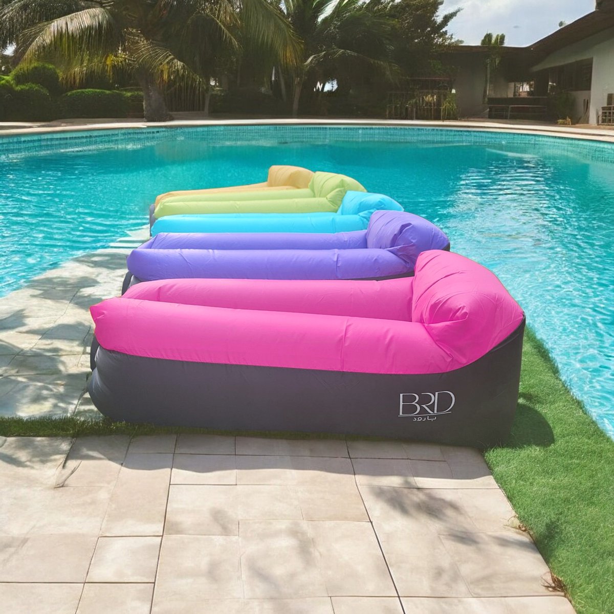BRD® Outdoor | Roze Air Lounger Lucht bed Zit Sofa Oxford | Kampeer Zitzak | Strand waterproof luchtzak | Waterbestendig | Camping stoel Kampeer sofa poef Ligstoel